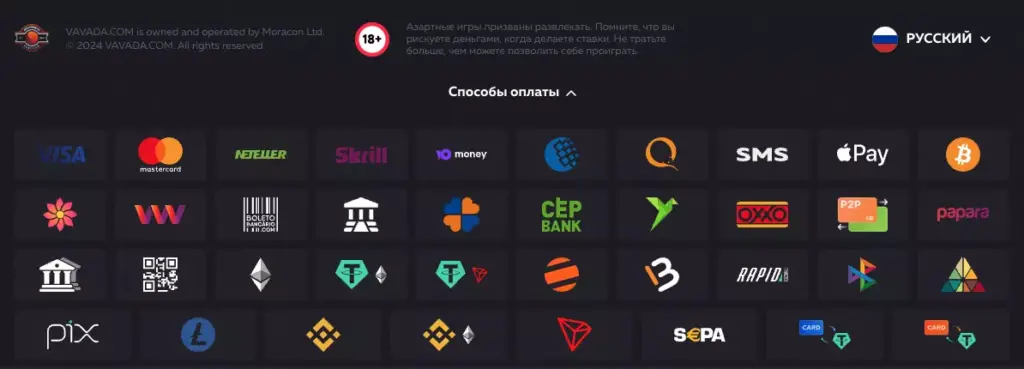 Платежные методы Вавады